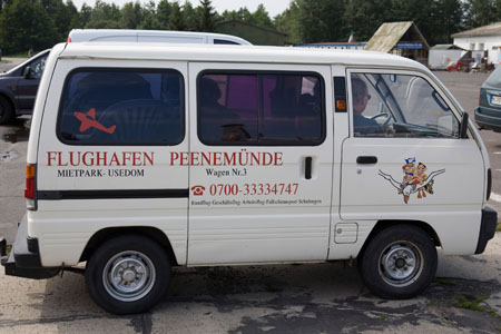 Transport hen til museet i Peenem&uuml;nde