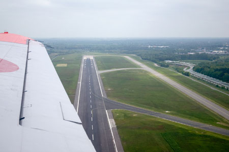 Overflyvning af landingsbane i Hamborg